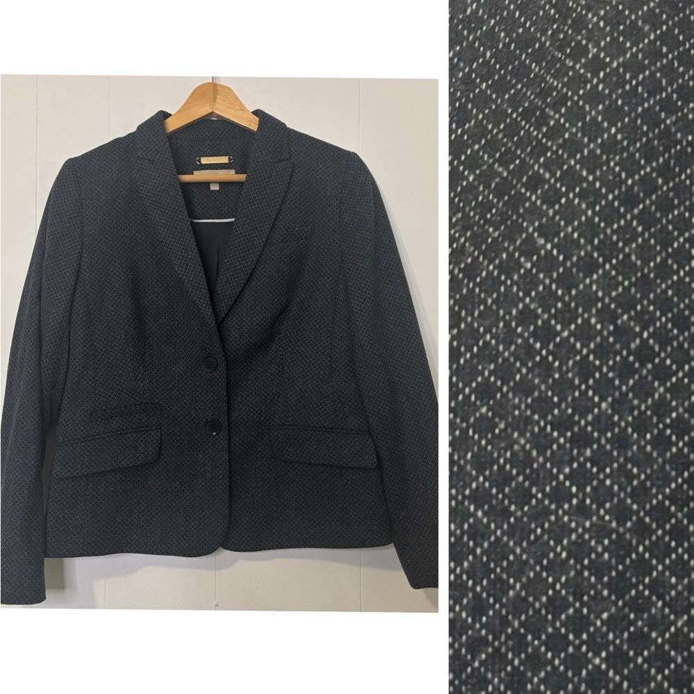 Talbots Size 6 Petite Wool Blazer Italian Fabric Dark Blue Business